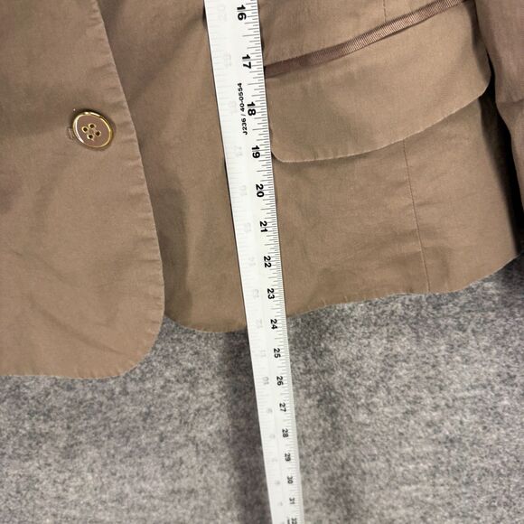 7th Avenue Blazer Women 16 Brown Button Up Collared Long Sleeve Cotton Lined - Picture 6 of 7